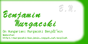 benjamin murgacski business card